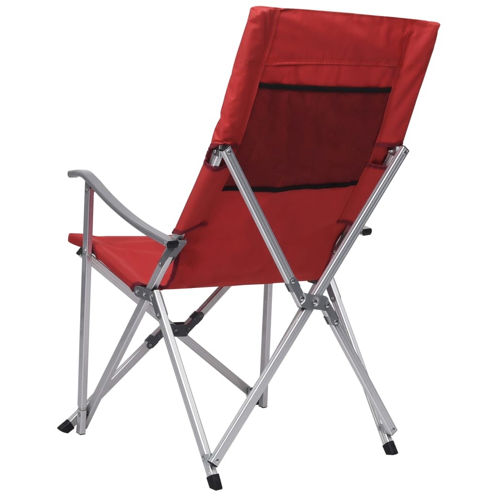 Foldable Camping Chairs 2 pcs Red